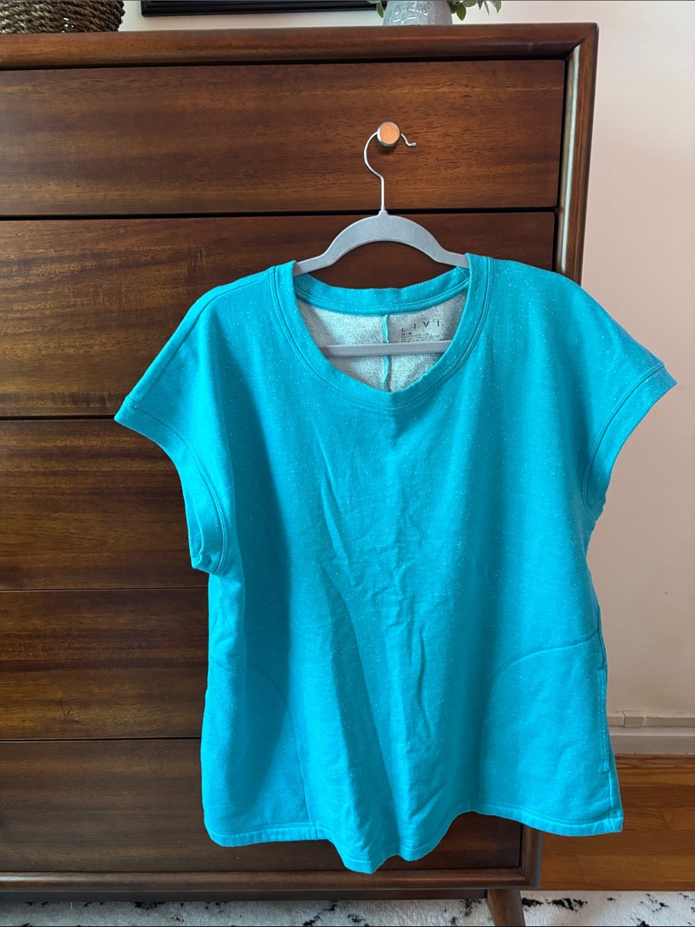 Lane Bryant Teal Short-Sleeve Pullover